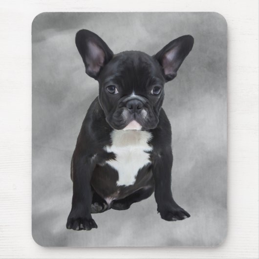 Französischer Bulldog, der Aquarellfarben-Ölgemäld Mousepad (Vorne)
