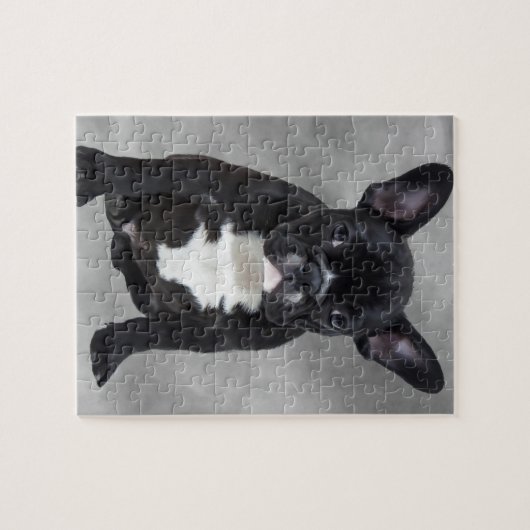 Französischer Bulldog, der Aquarellfarben-Ölgemäld Puzzle (Horizontal)