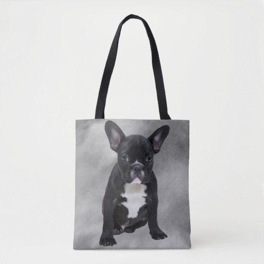 Französischer Bulldog, der Aquarellfarben-Ölgemäld Tasche (Vorderseite)