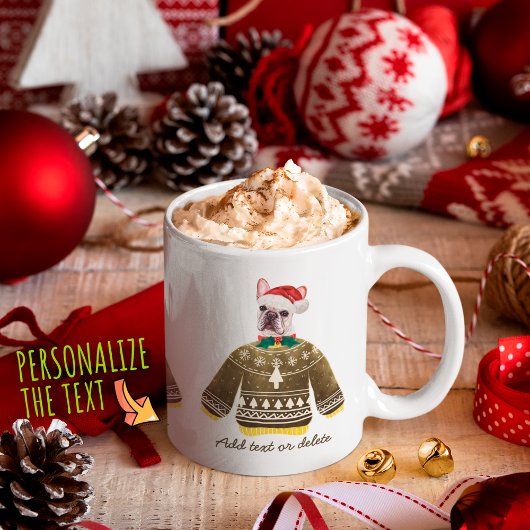 Französischer Bulldog, der hässlich Sweater Xmas H Kaffeetasse
