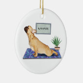 Französischer Bulldog, der Hunde-Yoga-Pose nach ob Keramik Ornament (Rechts)