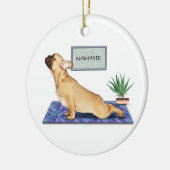 Französischer Bulldog, der Hunde-Yoga-Pose nach ob Keramik Ornament (Links)