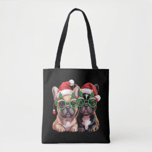 Französischer Bulldog, der Weihnachtsbaumbrillen t Tasche