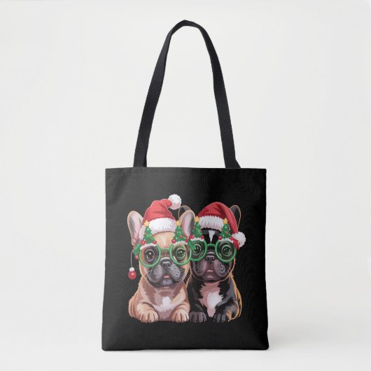 Französischer Bulldog, der Weihnachtsbaumbrillen t Tasche (Vorderseite)