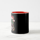 Französischer Bulldog, der Weihnachtsbaumbrillen t Zweifarbige Tasse (Mittel)