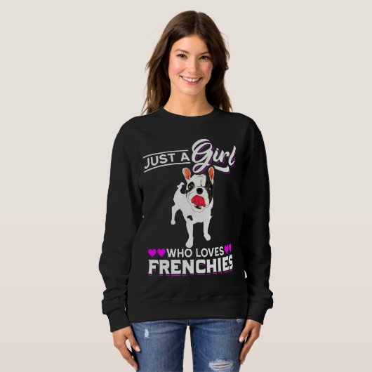 Französischer Bulldog Dog Girls Sweatshirt (Vorne ganz)