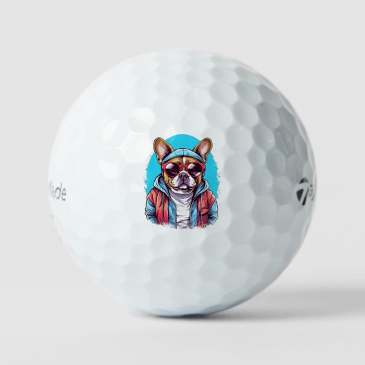 Französischer Bulldog Dog Golfball (Vorderseite)