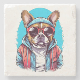 Französischer Bulldog Dog Steinuntersetzer