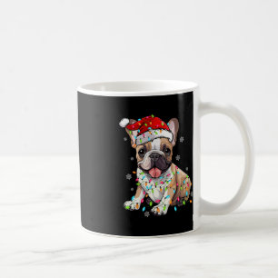 Französischer Bulldog Dog Tree Weihnachtslicht Wei Kaffeetasse
