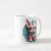 Französischer Bulldog Einhorn Pastel Papier schnei Kaffeetasse (VorderseiteRechts)