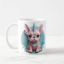 Französischer Bulldog Einhorn Pastel Papier schnei Kaffeetasse