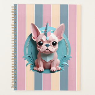 Französischer Bulldog Einhorn Pastel Papier schnei Planer