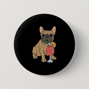 Französischer Bulldog Frenchi Dog Drink Juice Button