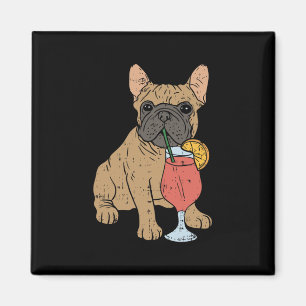 Französischer Bulldog Frenchi Dog Drink Juice Magnet