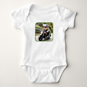 Französischer Bulldog "Frenchie" Hund auf Motorrad Baby Strampler