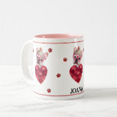 Französischer Bulldog Frenchie Valentine's Day-Ges Zweifarbige Tasse (Vorderseite Links)