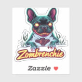 Französischer Bulldog Frenchie Zombie Dog Hallowee Aufkleber (Blatt)