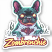 Französischer Bulldog Frenchie Zombie Dog Hallowee Aufkleber (Vorderseite)