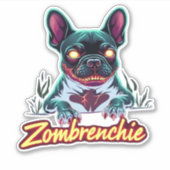 Französischer Bulldog Frenchie Zombie Dog Hallowee Aufkleber (Vorderseite)