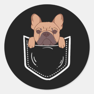 Französischer Bulldog für Hunde Liebhaber Pocket E Runder Aufkleber