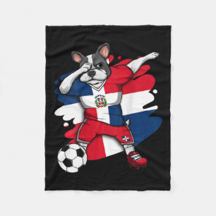 Französischer Bulldog-Fußballfieber Fleecedecke