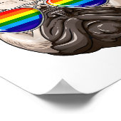 Französischer Bulldog-Gay Pride-Flag LGBT Rainbow  Poster (Ecke)