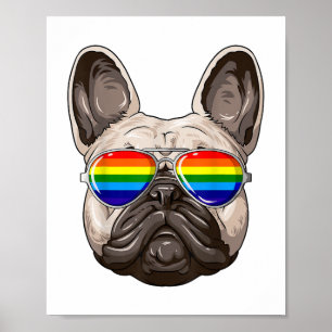 Französischer Bulldog-Gay Pride-Flag LGBT Rainbow Poster