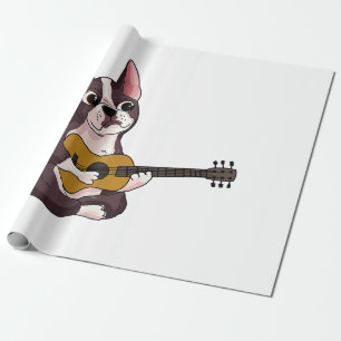 Französischer Bulldog Gitarre spielen Funny Guitar Geschenkpapier