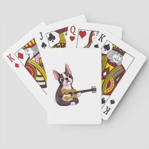 Französischer Bulldog Gitarre spielen Funny Guitar Spielkarten