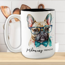 Französischer Bulldog Gönnen Mein Niedlicher Hund  Zweifarbige Tasse