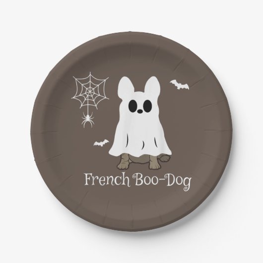 Französischer Bulldog Halloween-Boo-Dog-Geschenk Pappteller (Vorderseite)