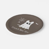 Französischer Bulldog Halloween-Boo-Dog-Geschenk Pappteller (Schrägansicht)