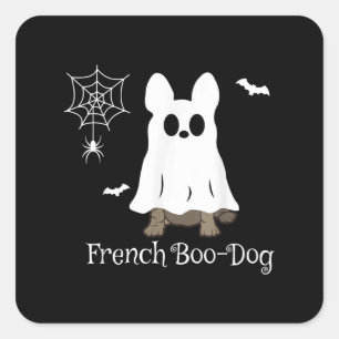 Französischer Bulldog Halloween-Boo-Dog-Geschenk Quadratischer Aufkleber