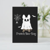 Französischer Bulldog Halloween-Boo-Dog-Geschenk RSVP Karte (Stehend Vorderseite)