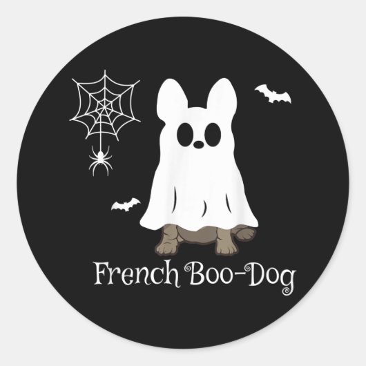 Französischer Bulldog Halloween-Boo-Dog-Geschenk Runder Aufkleber (Vorderseite)