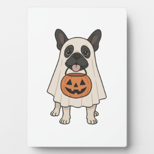 Französischer Bulldog Halloween-Hund Ghost Fotoplatte
