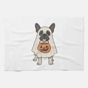 Französischer Bulldog Halloween-Hund Ghost Geschirrtuch