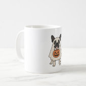 Französischer Bulldog Halloween-Hund Ghost Kaffeetasse (Vorderseite Links)