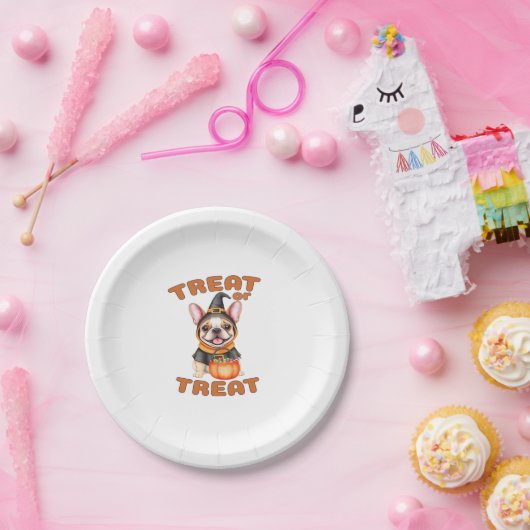 Französischer Bulldog Halloween Hund Kostüm � Leck Pappteller (Party)