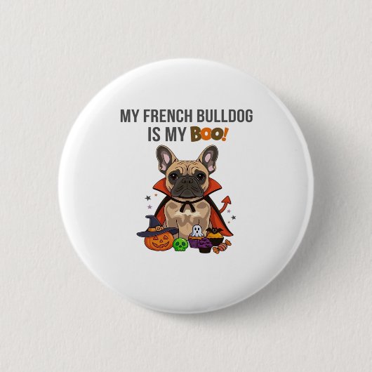 Französischer Bulldog Halloween Kostüm Mein Franzö Button (Vorderseite)