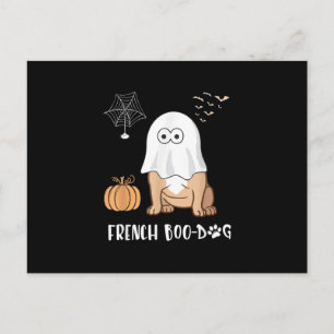 Französischer Bulldog Halloween Niedlich Boo-Dog 2 Feiertagspostkarte