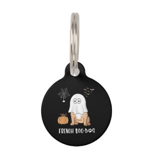 Französischer Bulldog Halloween Niedlich Boo-Dog 2 Haustiermarke