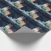 Französischer Bulldog Halloween Truck Beängstigend Geschenkpapier (Ecke)