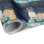 Französischer Bulldog Halloween Truck Beängstigend Geschenkpapier (Rolleneckpunkt)