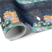 Französischer Bulldog Halloween Truck Beängstigend Geschenkpapier (Rolleneckpunkt)