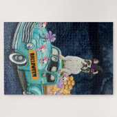 Französischer Bulldog Halloween Truck Beängstigend Puzzle (Horizontal)