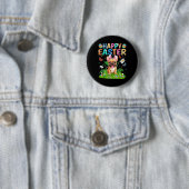 Französischer Bulldog Happy Easter Egg Hunt Bunny  Button (Beispiel)
