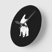 Französischer Bulldog Head Tilt Apparel, französis Runde Wanduhr (Winkel)