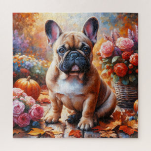 Französischer Bulldog Herbstgarten Puzzle