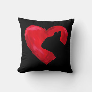 Französischer Bulldog Herz Silhouette Valentinstag Kissen